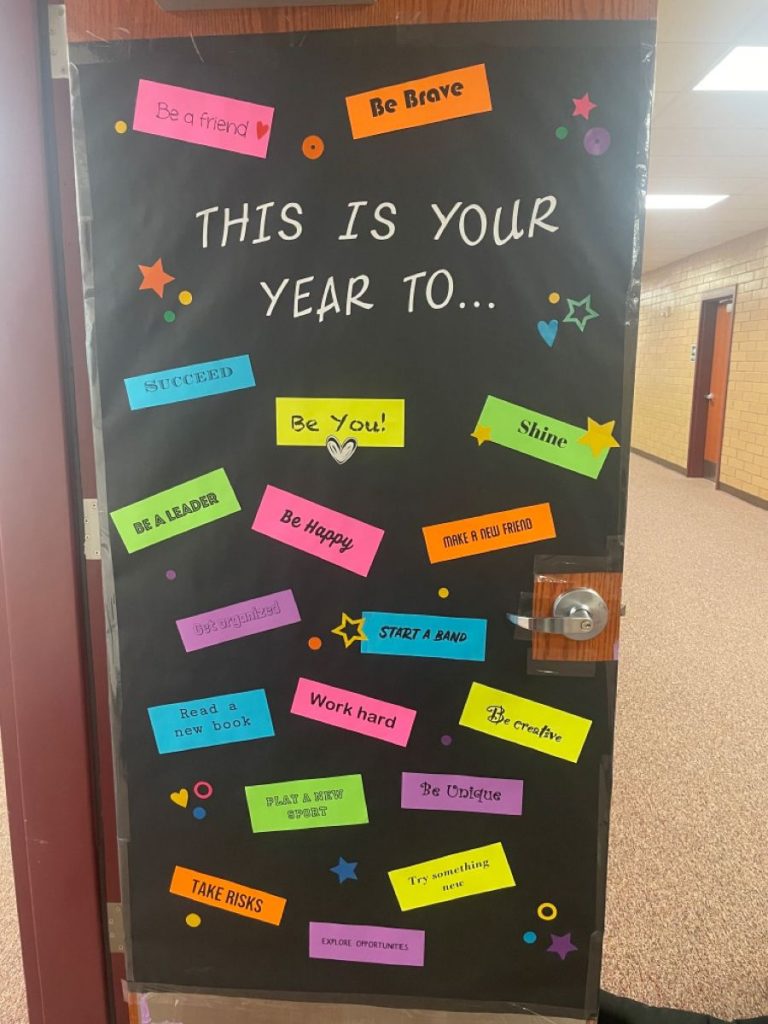 New Year Reflection Welcome Door Idea