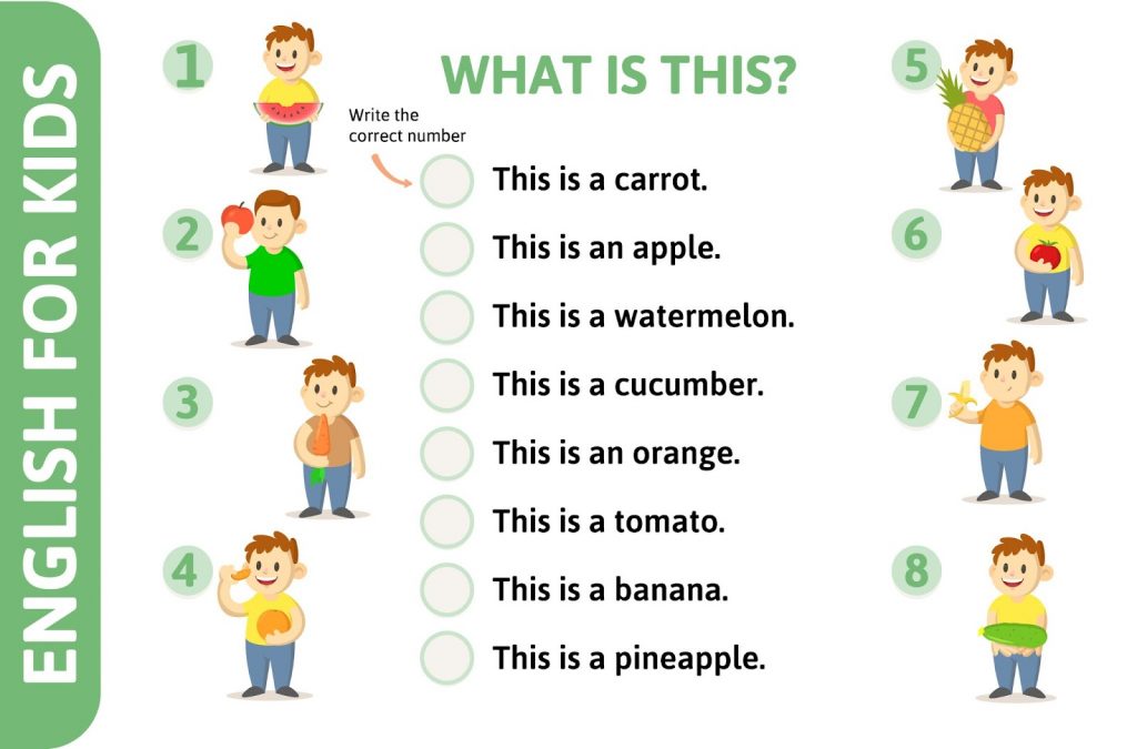 English sentence worksheet