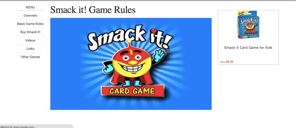 A pack of Smack it cards
