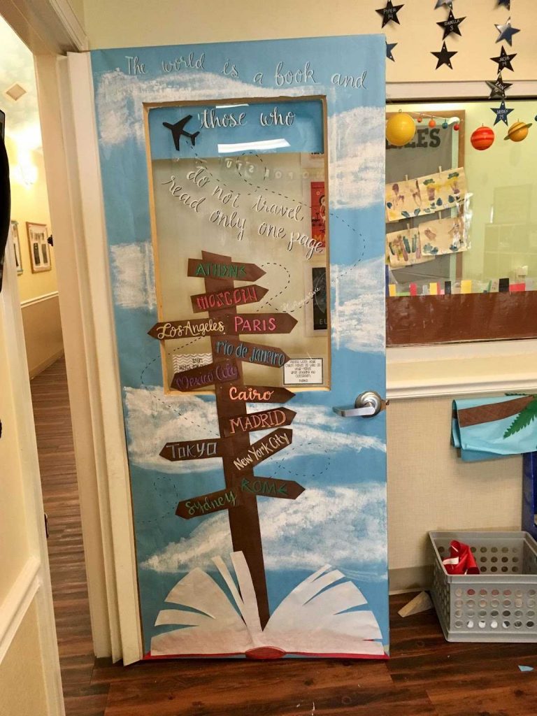 Travel the World Welcome Door Idea