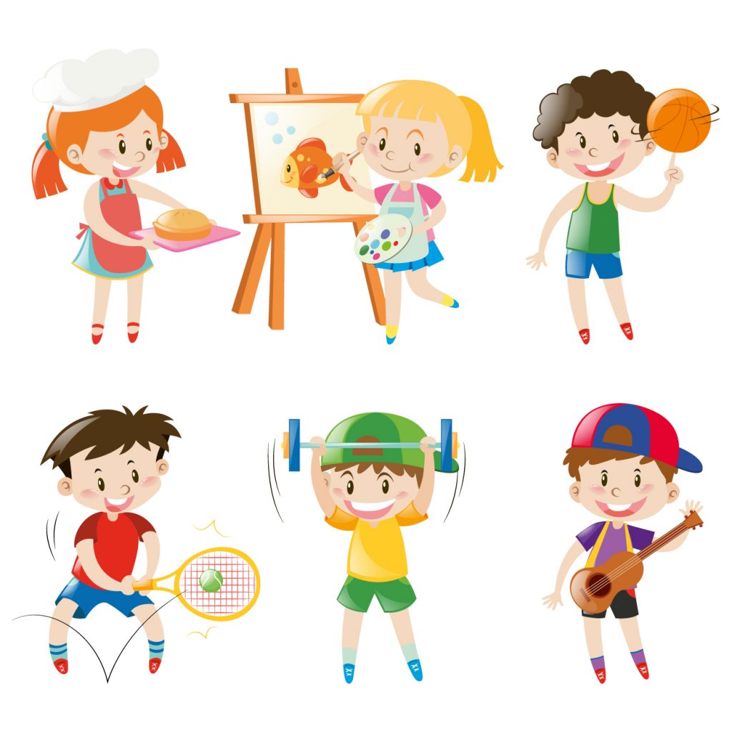 Illustration of kids engaging in various ECA
