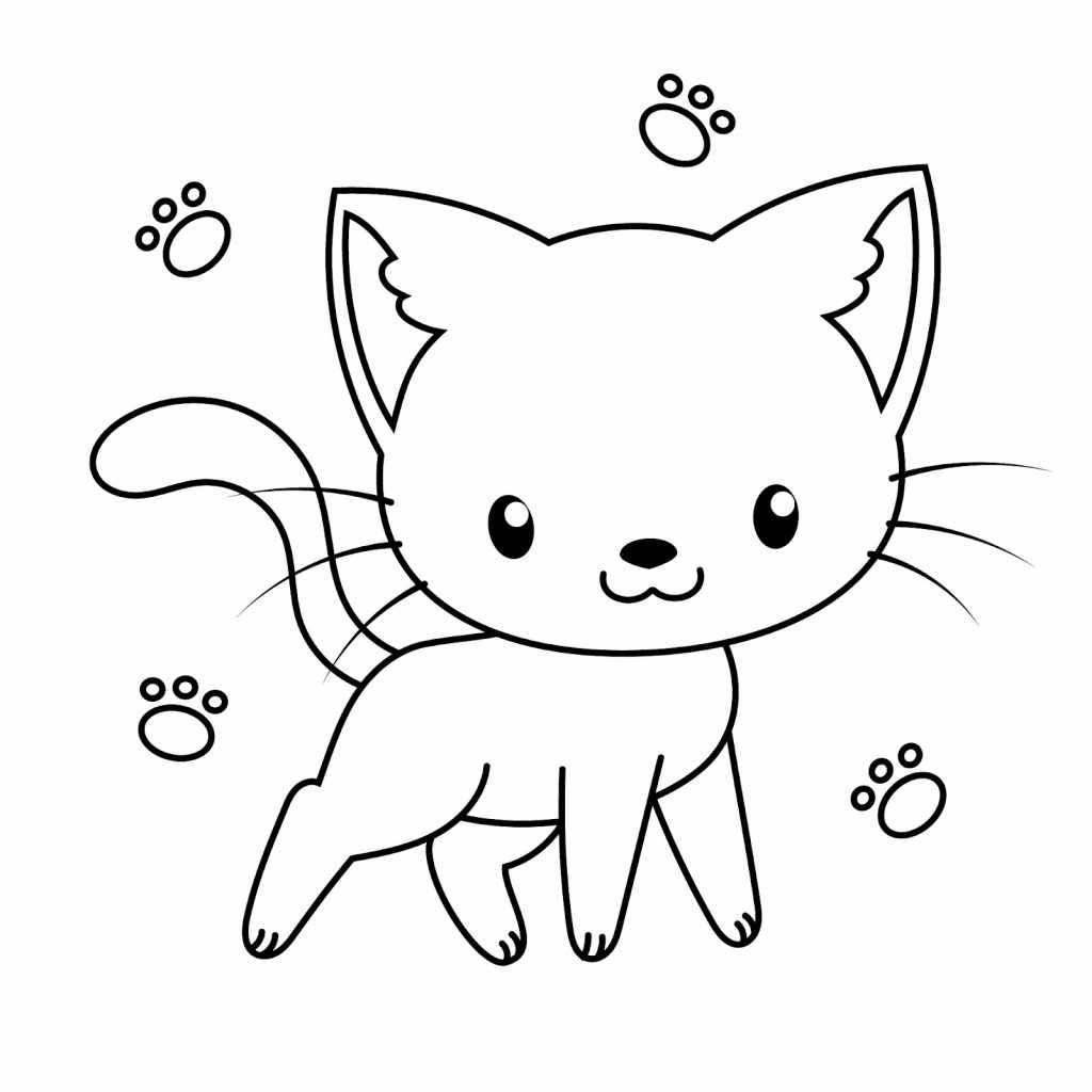 Outline of cat drawing