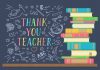 Illustration of “thank you teacher” on a board