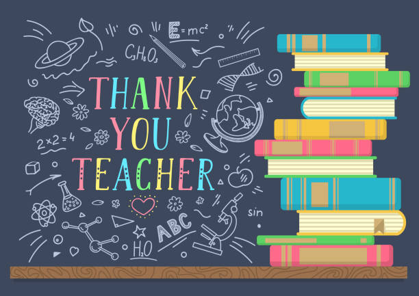 Illustration of “thank you teacher” on a board