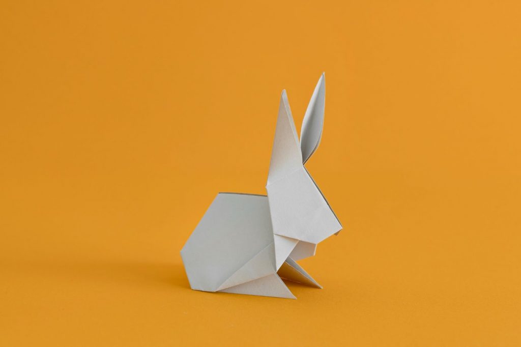 A paper bunny made of craft paper