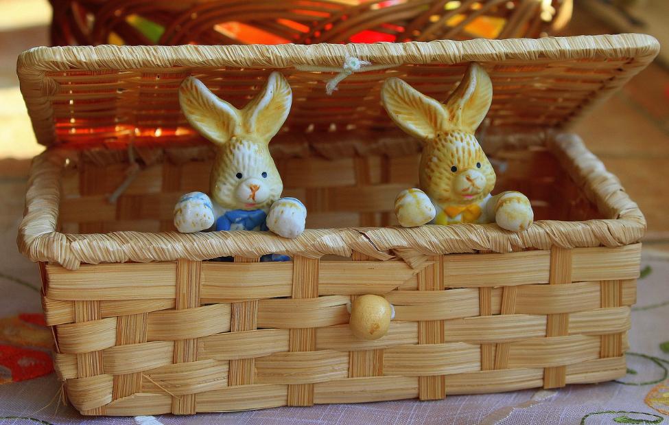 Decorated bunny basket