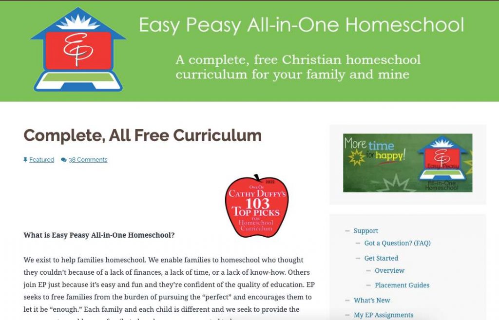 Easy Peasy homepage