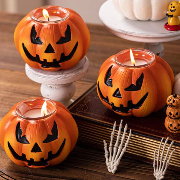 Pumpkin candle holders
