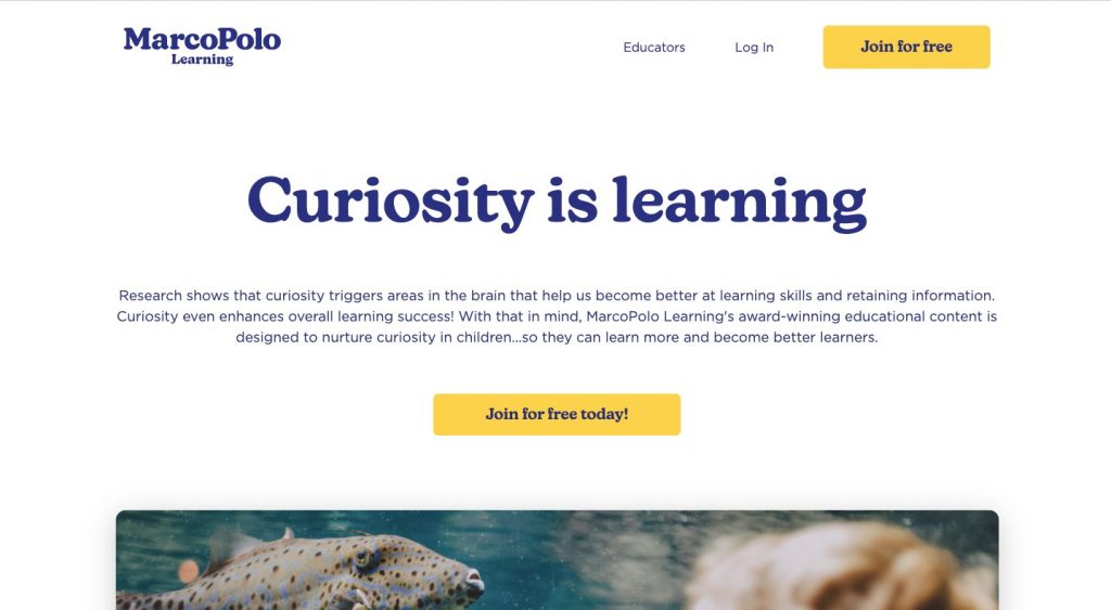 Homepage of MarcoPolo Learning