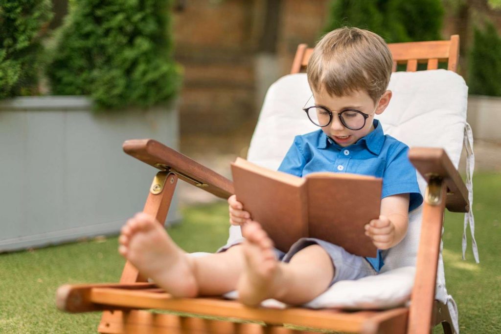 A boy reading