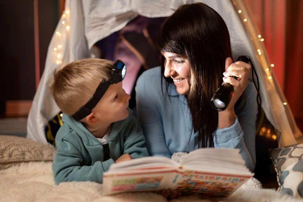 Mother reading to child