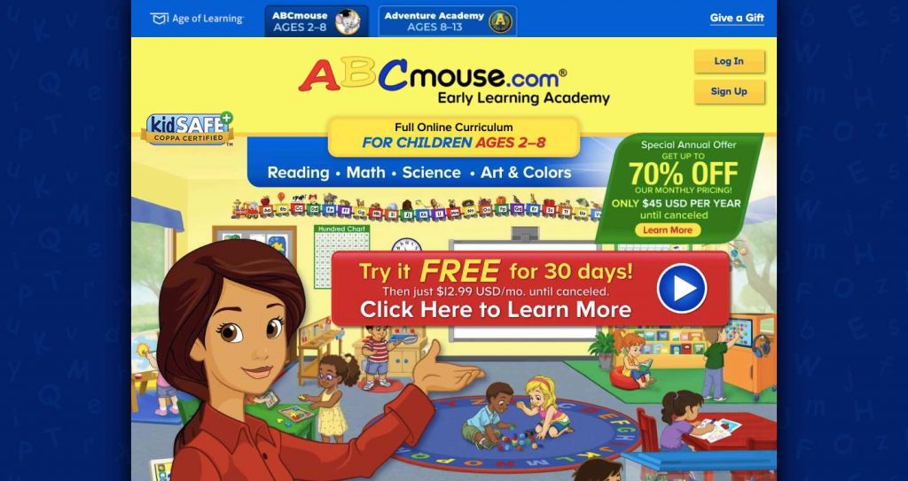 ABCmouse homepage