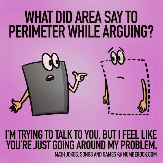 A conversation between math concepts area and perimeter