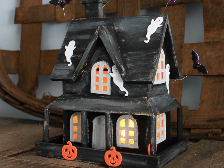 A spooky haunted birdhouse