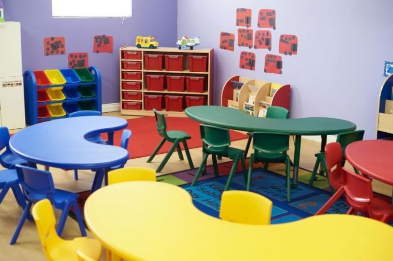 Colorful seating arrangements in the classroom