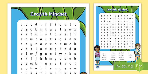 A growth mindset puzzle sheet