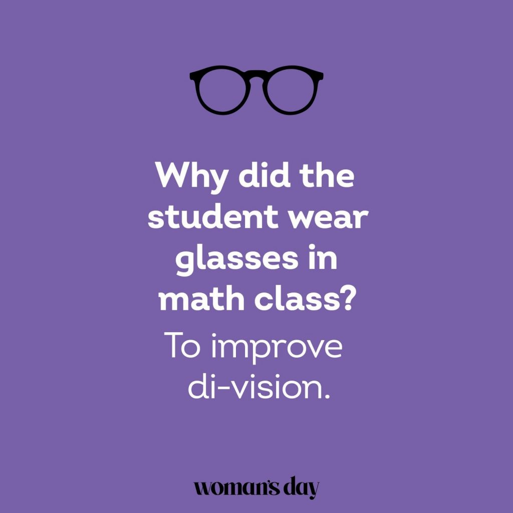 Why did the students wear glasses in math class To improve di vision
