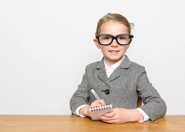 Kid dressed as a reporter