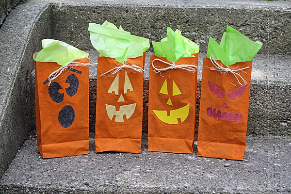handmade paper jack-o'lanterns