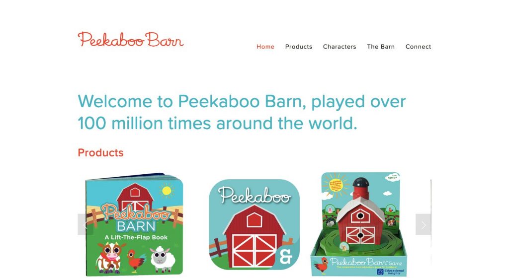 Homepage of Peekaboo Barn