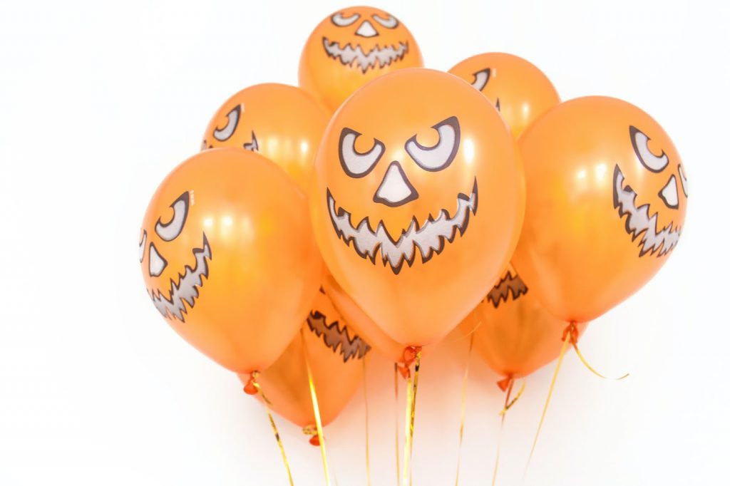 Orange halloween balloons
