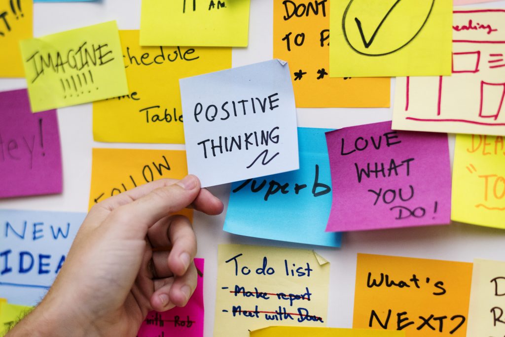 A board with sticky notes