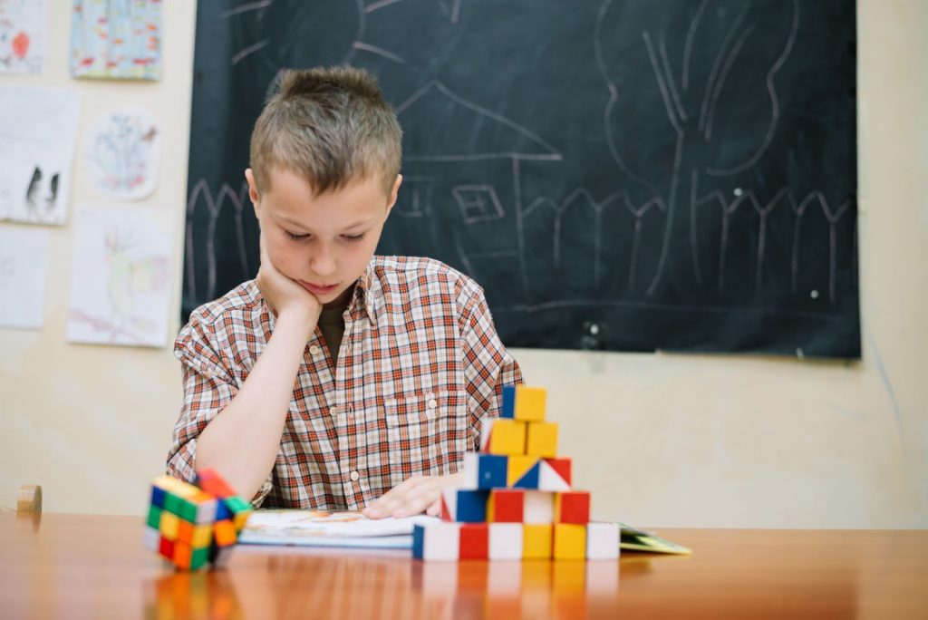 A boy reading