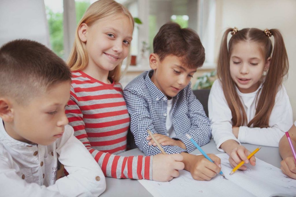 Students studying together