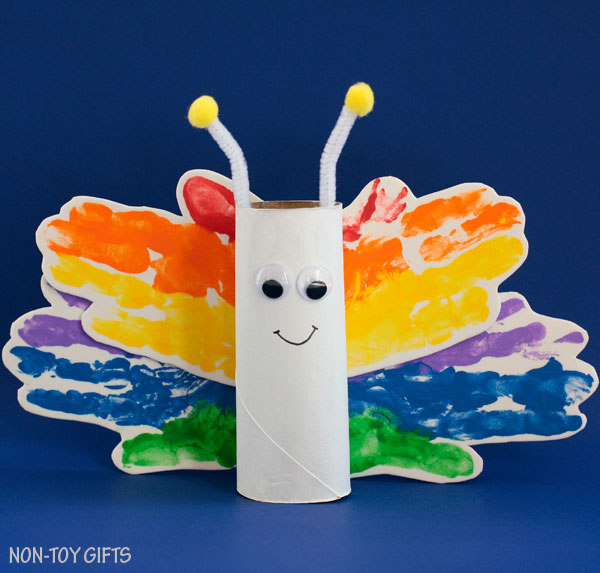 Rainbow Butterfly Collage Craft