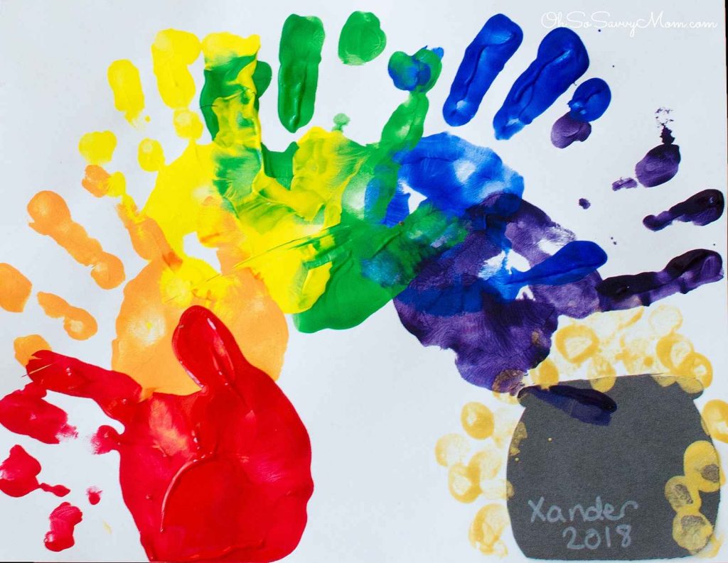 Rainbow handprint art