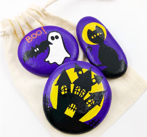 spooky paintings on stones