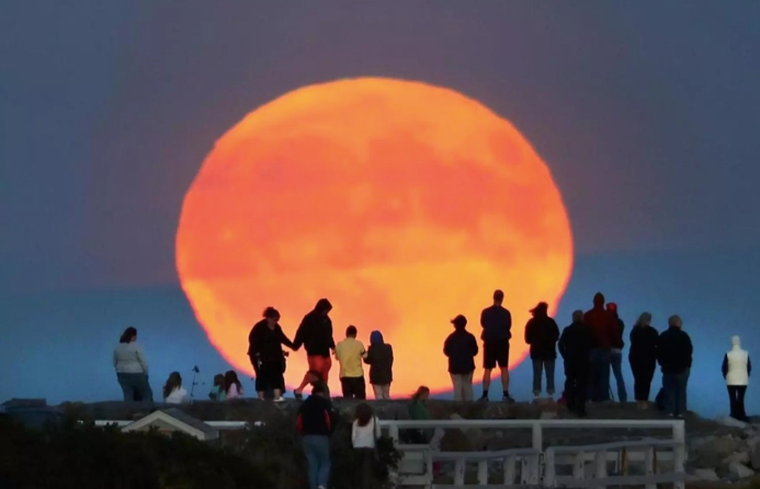 An orange moon