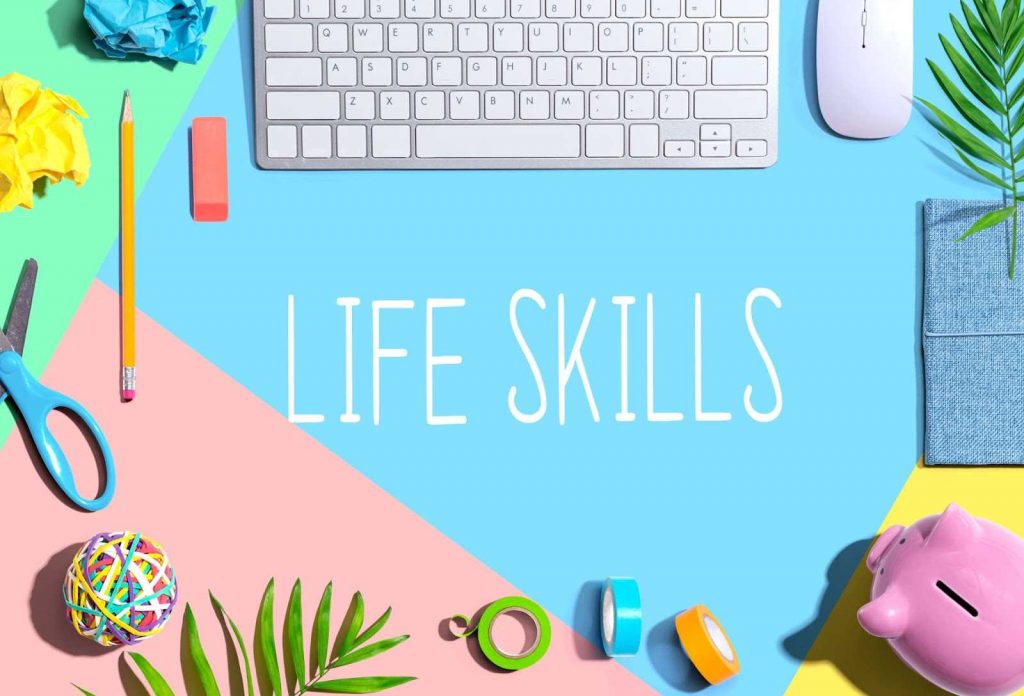 life skills written on a colorful background