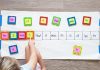 A kid learning sight words