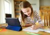 A girl writing
