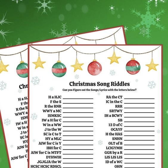 Christmas Song Riddles