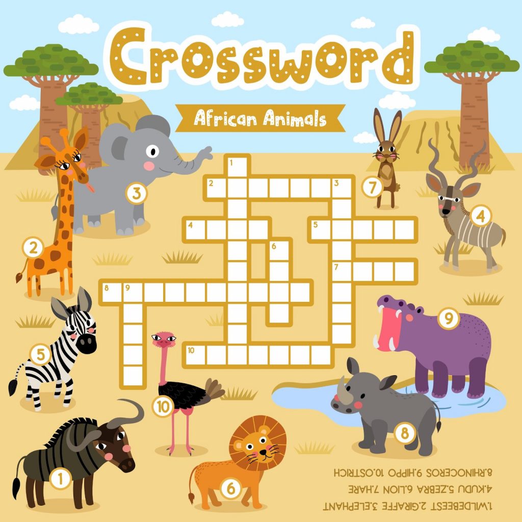 A crossword puzzle worksheet
