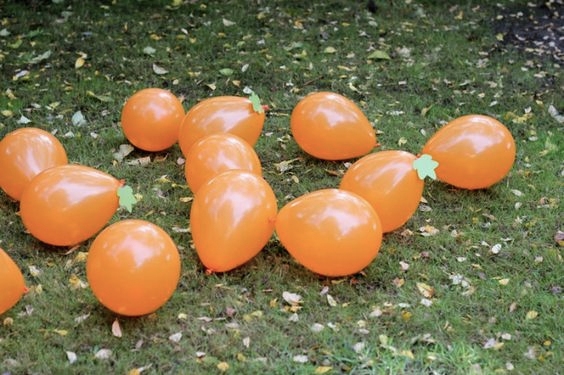 Pumpkin Stomp Game with Balloons
