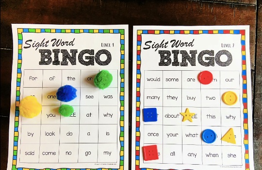 Sight word bingo worksheets