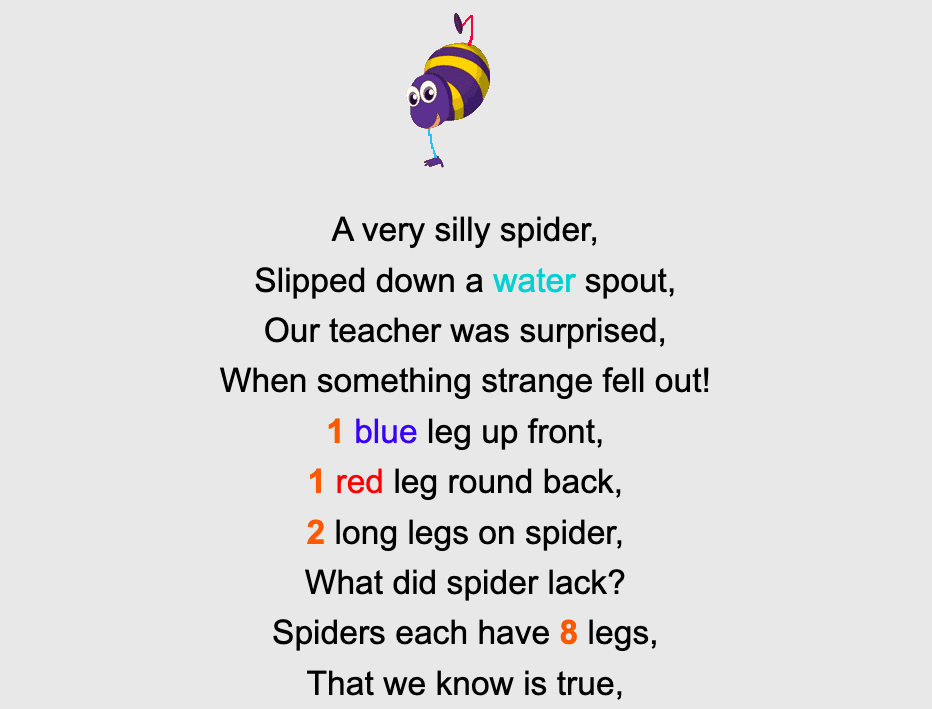 Silly Spider poem