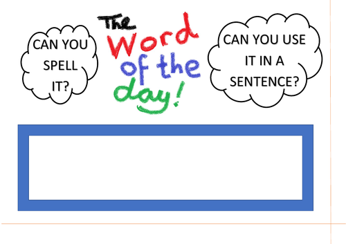 Word of the day worksheet