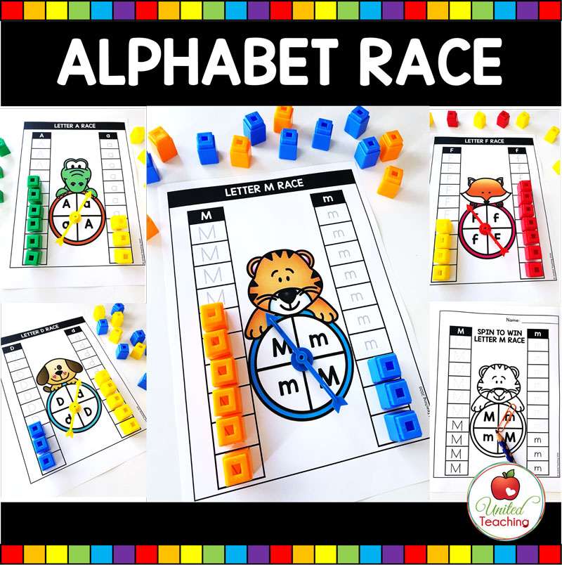 Alphabet race worksheets