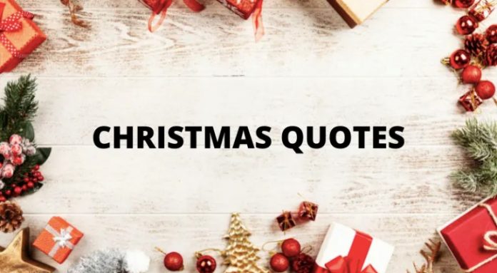 Christmas quotes written on festive background