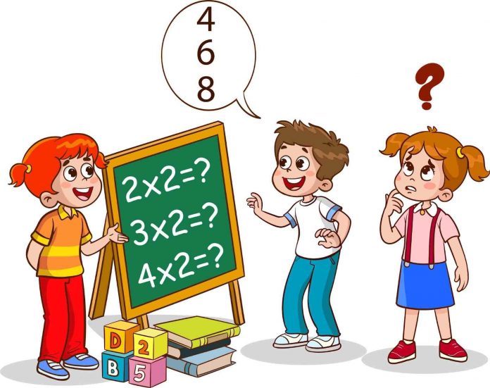 Teacher asking math questions to kids