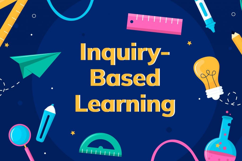 Inquiry Based Learning written on a colorful background