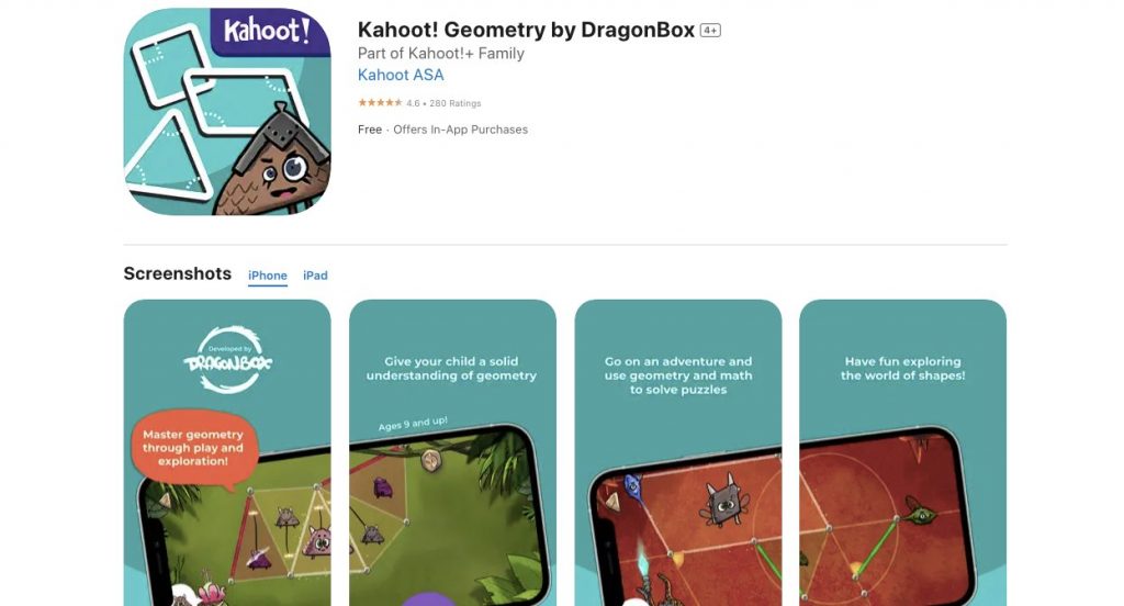 Kahoot Geometry by DragonBox App Banner