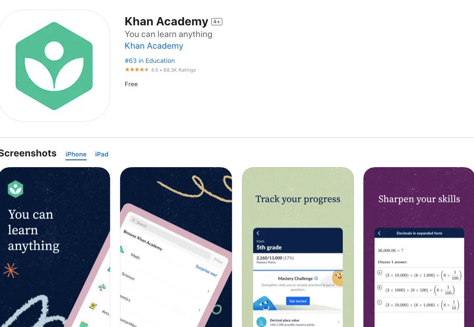 Khan academy App Banner