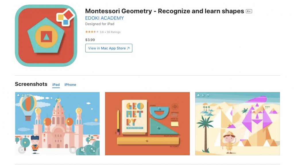 Montessori Geometry Learning App Banner