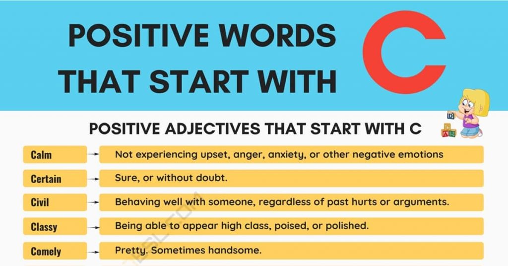 Positive words that start with C