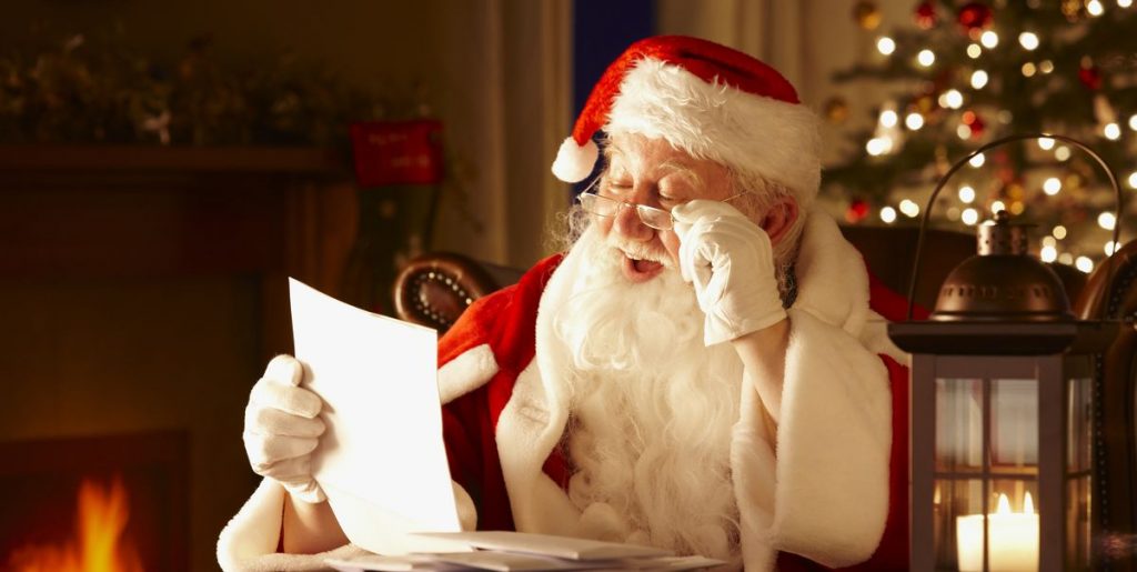 Santa reading something